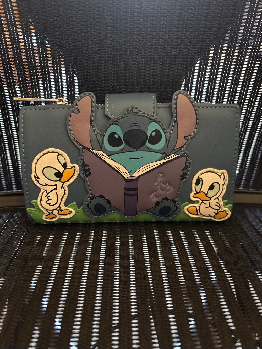 Loungefly Blue Stitch Reading Wallet with Yellow Ducklings